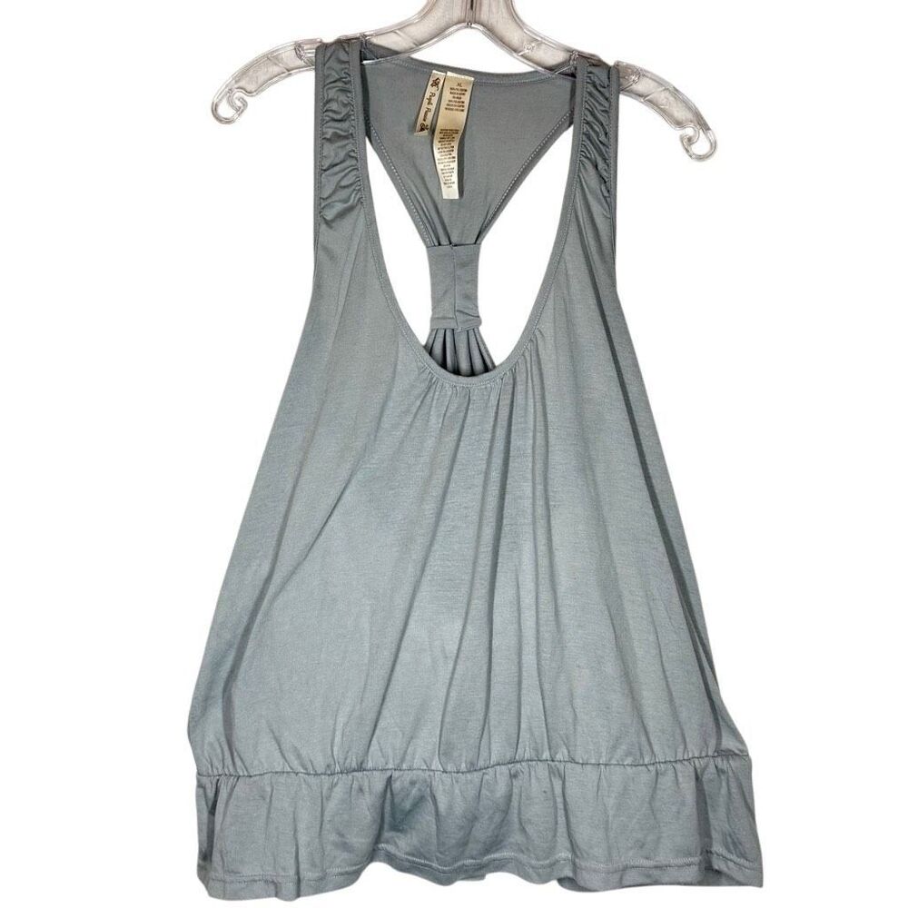 People Passion Gray Sleeveless Active Tank Top Size XL Scoop Neck Racerback